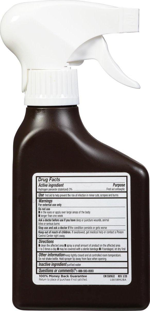 Leader Wasserstoffperoxid 3% Lösung zur topischen Anwendung, Erste-Hilfe-Antiseptikum, Mehrzweckreiniger, Sanft und effektiv für Zuhause, Schnitte und Schürfwunden, einfach zu verwenden, 8 Fl Oz Sprühflasche (2er-Pack)