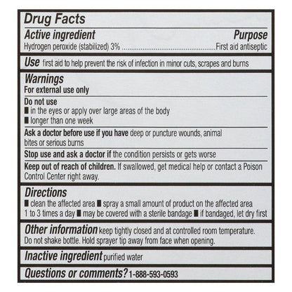 Leader Wasserstoffperoxid 3% Lösung zur topischen Anwendung, Erste-Hilfe-Antiseptikum, Mehrzweckreiniger, Sanft und effektiv für Zuhause, Schnitte und Schürfwunden, einfach zu verwenden, 8 Fl Oz Sprühflasche (2er-Pack)