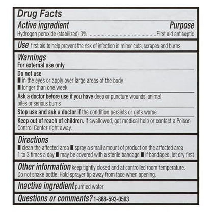 Leader Wasserstoffperoxid 3% Lösung zur topischen Anwendung, Erste-Hilfe-Antiseptikum, Mehrzweckreiniger, Sanft und effektiv für Zuhause, Schnitte und Schürfwunden, einfach zu verwenden, 8 Fl Oz Sprühflasche (2er-Pack)