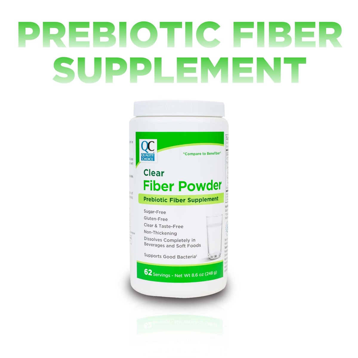 Quality Choice Clear Prebiotischer Ballaststoff Pulver für die Verdauungsgesundheit - Geschmacksneutral, nicht eindickend - 62 Portionen, 248g (8,6 Unzen), Ideal für Erwachsene & Kinder ab 6 Jahren