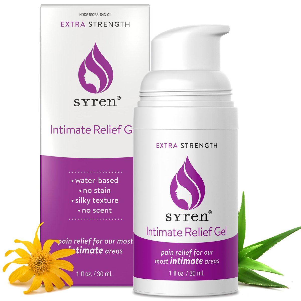 Syren Intimate Relief Gel mit 4% Lidocain – Äußere Empfindlichkeit, Vulvodynie, Dyspareunie, vaginale Beschwerden, Trockenheit, sanfte Unterstützung nach der Geburt und nach Eingriffen, 28 g, Hergestellt in den USA