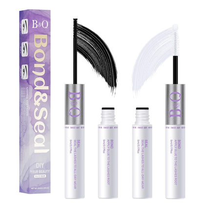 B&Q Lash Bond und Seal: Wasserfester, latexfreier Wimpernkleber & Klebstoff mit Präzisionspinsel, klare Schnelltrockenformel für empfindliche Augen, starker langanhaltender Halt für DIY-Flocken-Cluster-Wimpernverlängerungen