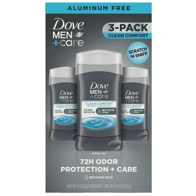 Dove Men+Care 72-Stunden Deodorant Stick Aluminiumfrei – Clean Comfort, 3er-Pack à 85 g