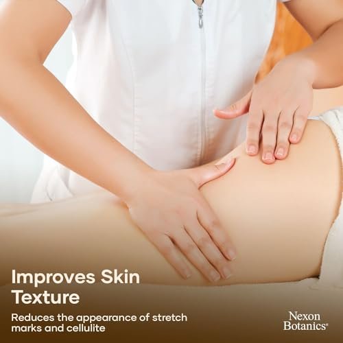 Anti-Cellulite Massageöl für Massagetherapie 8 fl oz – Erfrischend und Entspannend – Natürliche Öle mit veganem Kollagen und Stammzellen – für Männer und Frauen – Nexon Botanics