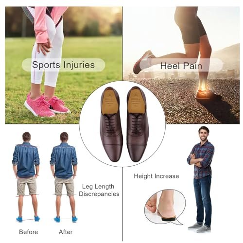 SIIHEA Verstellbare Fersenerhöhungen, 1/8 Zoll Höhenausgleichseinlagen für Achillessehnenentzündung, Fersenschmerzen, Beinlängendifferenz, Plantarfasziitis, Schuherhöhungen (Medium)