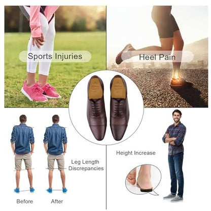 SIIHEA Verstellbare Fersenerhöhungen, 1/8 Zoll Höhenausgleichseinlagen für Achillessehnenentzündung, Fersenschmerzen, Beinlängendifferenz, Plantarfasziitis, Schuherhöhungen (Medium)