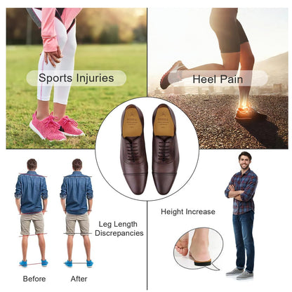 SIIHEA Verstellbare Fersenerhöhungen, 1/8 Zoll Höhenausgleichseinlagen für Achillessehnenentzündung, Fersenschmerzen, Beinlängendifferenz, Plantarfasziitis, Schuherhöhungen (Medium)