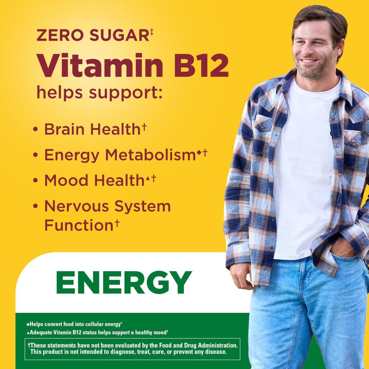 Nature Made Zero Sugar Energie Vitamin B12 Gummies 1000 µg pro Portion – Zuckerfreie B12 Vitamine für Energiestoffwechsel, Aspartamfrei, 110 Stück, 55 Tage Vorrat
