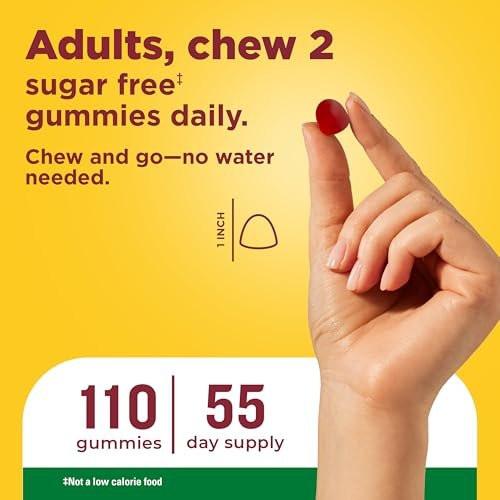 Nature Made Zero Sugar Energie Vitamin B12 Gummies 1000 µg pro Portion – Zuckerfreie B12 Vitamine für Energiestoffwechsel, Aspartamfrei, 110 Stück, 55 Tage Vorrat