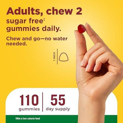 Nature Made Zero Sugar Energie Vitamin B12 Gummies 1000 µg pro Portion – Zuckerfreie B12 Vitamine für Energiestoffwechsel, Aspartamfrei, 110 Stück, 55 Tage Vorrat