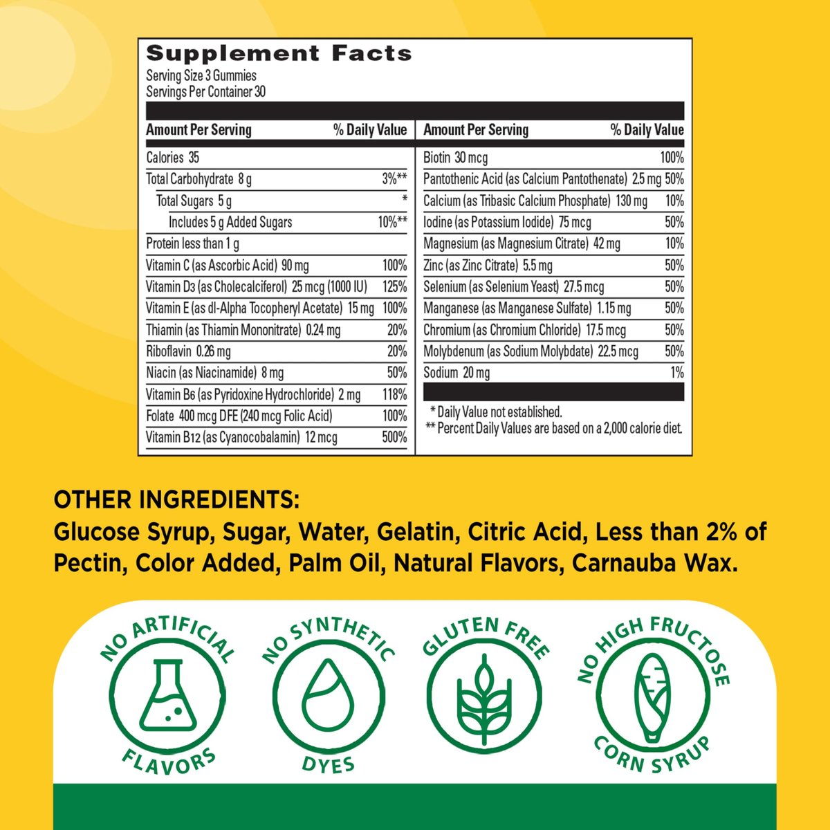 Nature Made Advanced Multivitamin Gummies für Erwachsene – Multivitamin Gummis mit Magnesiumcitrat, Calcium & B-Vitaminen – Tägliche Unterstützung – 90 Gummis, 30-Tage-Vorrat