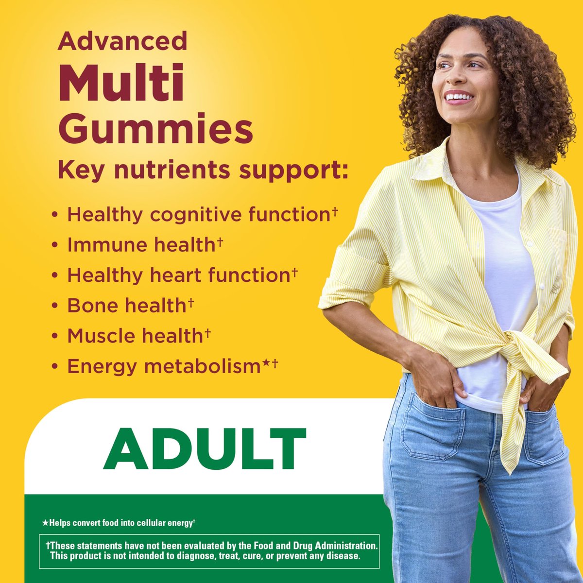 Nature Made Advanced Multivitamin Gummies für Erwachsene – Multivitamin Gummis mit Magnesiumcitrat, Calcium & B-Vitaminen – Tägliche Unterstützung – 90 Gummis, 30-Tage-Vorrat