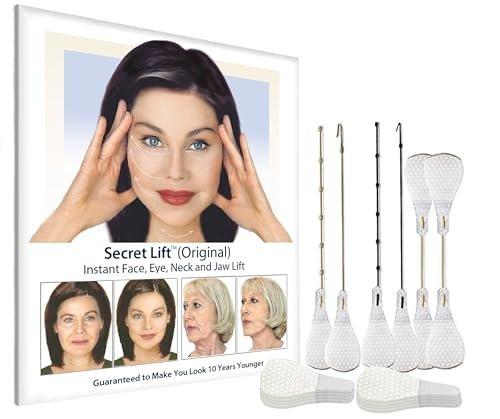 Secret Lift Original – 80-teiliges unsichtbares Face, Neck & Eye Lift Tape Set mit Bändern