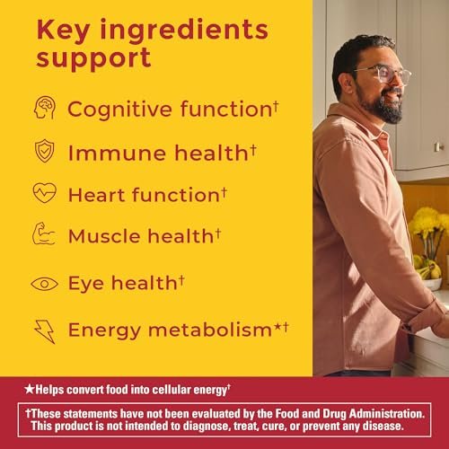 Nature Made Advanced Multivitamin Gummies für Ihn mit Magnesiumcitrat, Calcium & allen 8 B-Vitaminen – 90 Gummis, 30-Tage-Vorrat