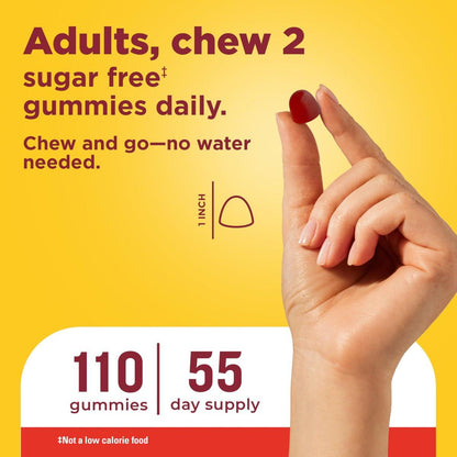 Nature Made Zero Sugar Vitamin D3 Gummies 2000 IE (50 µg) pro Portion – Knochen- und Immununterstützung, Aspartamfrei, 110 Vitamin-D-Gummibärchen, 55 Tage Versorgung