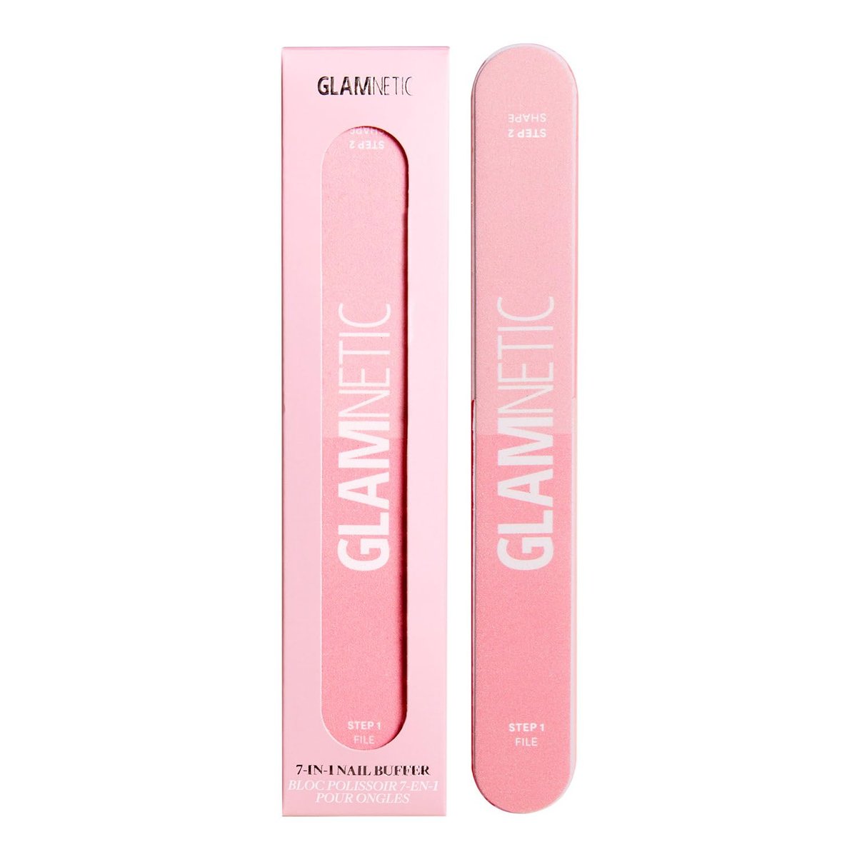 Glamnetic 7-in-1 Nagelfeile | All-in-One, 7-Stufen Nagel-Buffing-Block zum Feilen, Formen, Glätten und Polieren | Leicht und einfach zu verwenden | EVA- & Schleifpapier-Nagelfeile