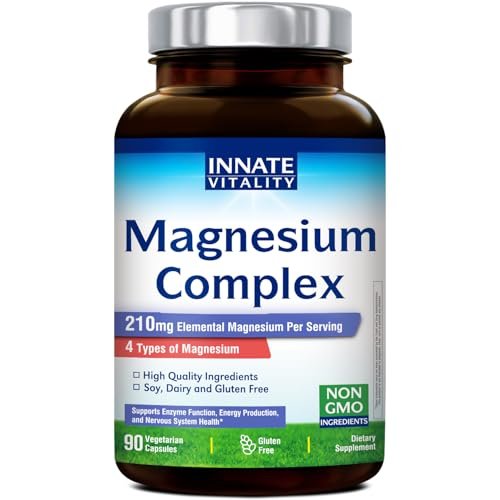 Innate Vitality Magnesium Komplex – Magnesiumglycinat, Malat, Citrat, Oxid – 4-in-1 Formel für Energie, Knochen & Nerven – Vegan & Glutenfrei – 90 Kapseln