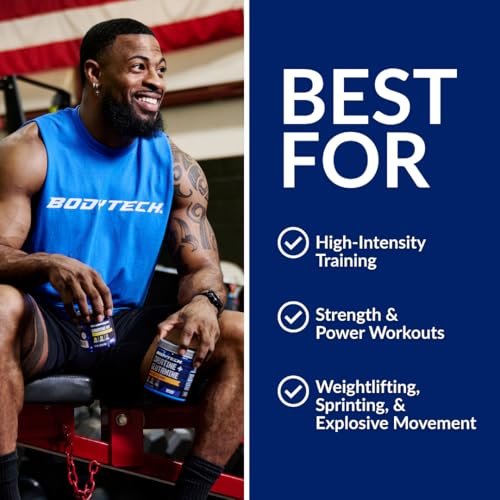 BodyTech Creatin-Monohydrat-Pulver, ungewürzt, mikronisiertes Creatin für Männer und Frauen, 5 g pro Portion, Pre-Workout & Post-Workout, glutenfrei, zuckerfrei, 300 g, 60 Portionen