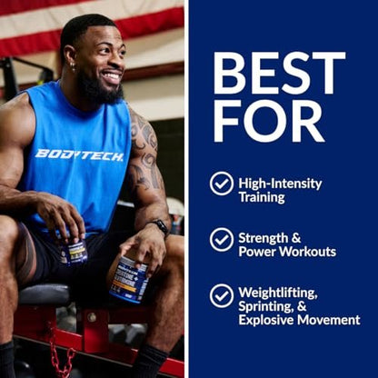BodyTech Creatin-Monohydrat-Pulver, ungewürzt, mikronisiertes Creatin für Männer und Frauen, 5 g pro Portion, Pre-Workout & Post-Workout, glutenfrei, zuckerfrei, 300 g, 60 Portionen