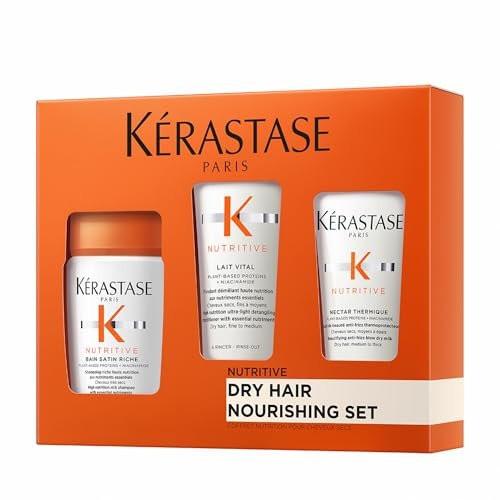 Kérastase Nutritive Entdeckungsset für trockenes Haar – Nährendes Mini-Shampoo, Conditioner und Leave-In, kontrolliert Frizz und verbessert den Glanz mit Niacinamid