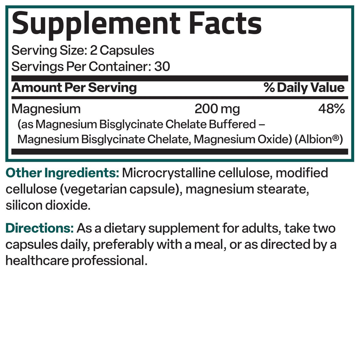Bronson Magnesium Glycinat 200 mg pro Portion – Chelatiert für hohe Absorption, Magenfreundlich, Nicht-GVO, 120 Kapseln
