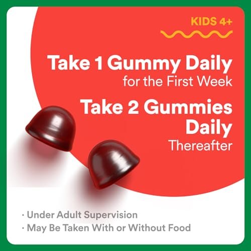 SmartyPants Kids Fiber & Veggies: Präbiotische Ballaststoff-Gummis für Kinder mit Inulin, Bio-Grüngemisch, vegan, glutenfrei, gemischter Beerengeschmack, 60 Stück (30-Tage-Vorrat)