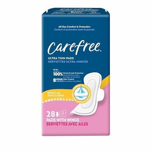 Carefree Ultra Thin Binden für Frauen, normale Binden mit Flügeln, 28 Stück | Carefree Binden, Damenhygiene, Perioden Binden & Wochenbett Binden | 28 Stück (Packung mit 1)