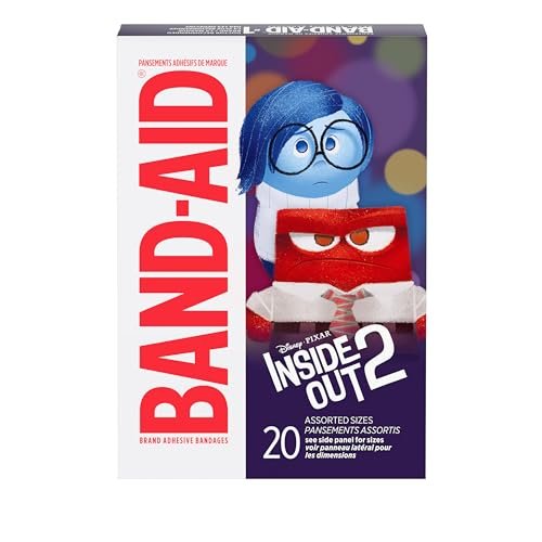 Band-Aid Marke Pflaster mit Disney Pixar Inside Out Motiven – Wundversorgung für Kinder, bunte Pflaster, verschiedene Größen, 20 Stück