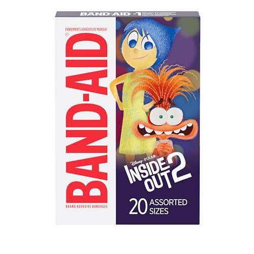 Band-Aid Marke Pflaster mit Disney Pixar Inside Out Motiven – Wundversorgung für Kinder, bunte Pflaster, verschiedene Größen, 20 Stück
