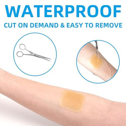 Dr. Med Hydrokolloid Wundverband 2"x2" - 10 Stück/Box, wasserdichter, haftender Verband mit Rand, für leichte Exsudate, Abschürfungen, Druckgeschwüre, Dekubitus, oberflächliche Wundversorgung
