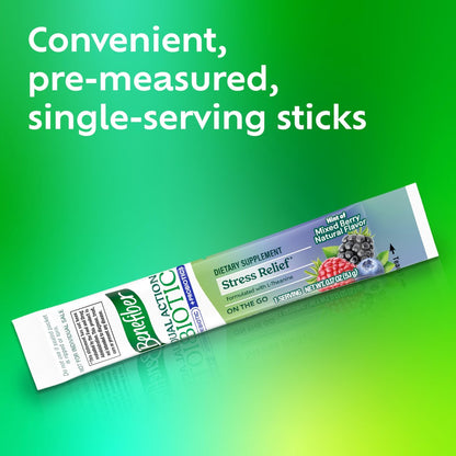 Benefiber Dual Action Biotic Plus Stress Relief – 18 Stickpacks, Ballaststoff-Präbiotikum mit Stressabbau
