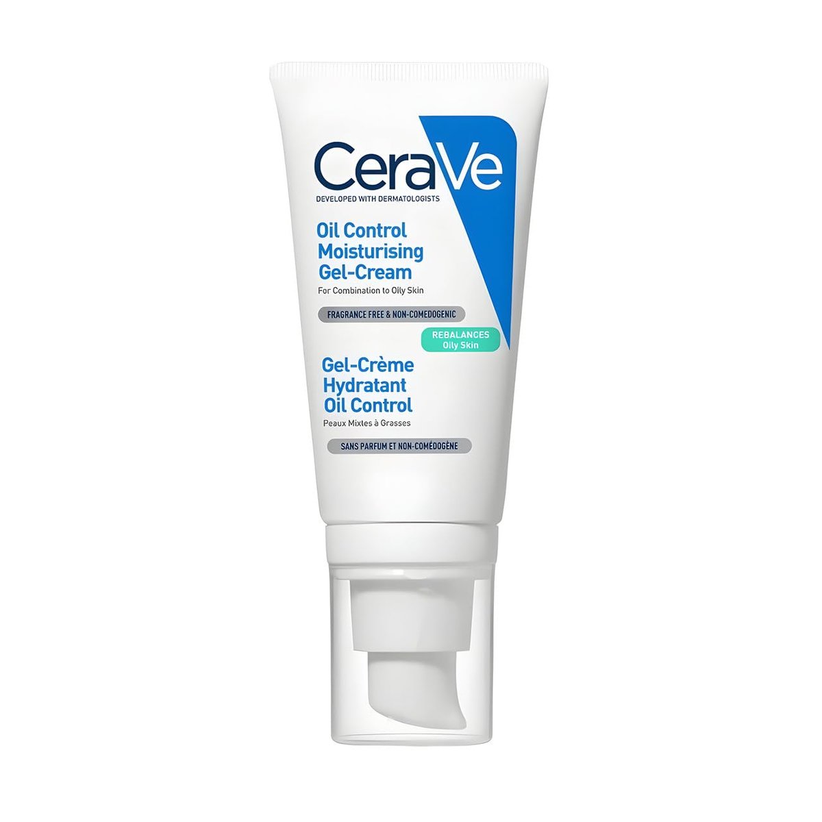 CeraVe Oil Control Moisturizing Gel-Creme – Gesichtsfeuchtigkeitscreme für fettige Haut mit Niacinamid, Hyaluronsäure & Ölabsorbierender Technologie, nicht komedogen, parfümfrei & ölfrei