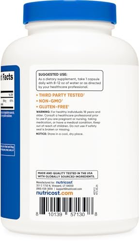 Nutricost Magnesium Complex 250mg, 240 Kapseln - Magnesiumoxid, -citrat und -glycinat - Glutenfrei und Nicht-GVO