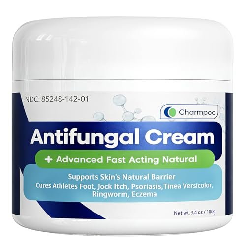 CHARMPOO Antimykotische Creme mit 2% Miconazol gegen Juckreiz, Fußpilz und Ringelflechte – Schnell einziehende Creme für Füße, Leisten und Körperfalten, 100 g
