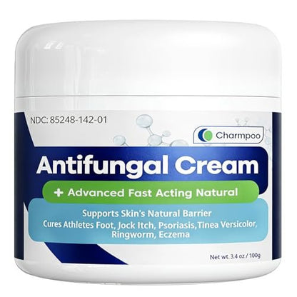 CHARMPOO Antimykotische Creme mit 2% Miconazol gegen Juckreiz, Fußpilz und Ringelflechte – Schnell einziehende Creme für Füße, Leisten und Körperfalten, 100 g