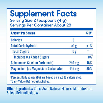 SlowMag® Magnesium Pulver – Magnesium + Calcium Getränkepulver, Himbeer-Zitrone Geschmack, unterstützt Muskelentspannung & Herzgesundheit, 113 g