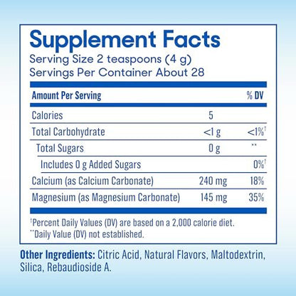 SlowMag® Magnesium Pulver – Magnesium + Calcium Getränkepulver, Himbeer-Zitrone Geschmack, unterstützt Muskelentspannung & Herzgesundheit, 113 g