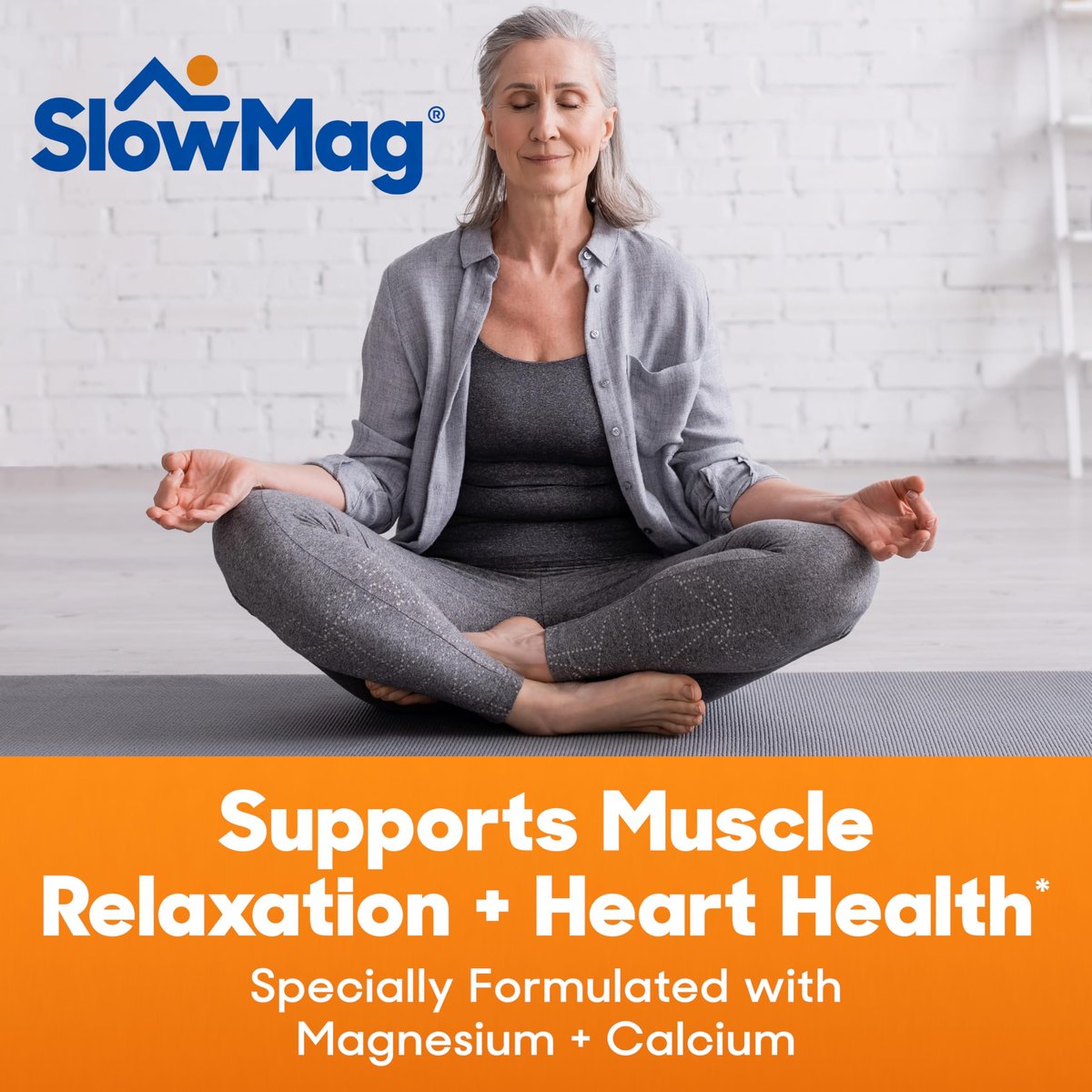 SlowMag® Magnesium Pulver – Magnesium + Calcium Getränkepulver, Himbeer-Zitrone Geschmack, unterstützt Muskelentspannung & Herzgesundheit, 113 g