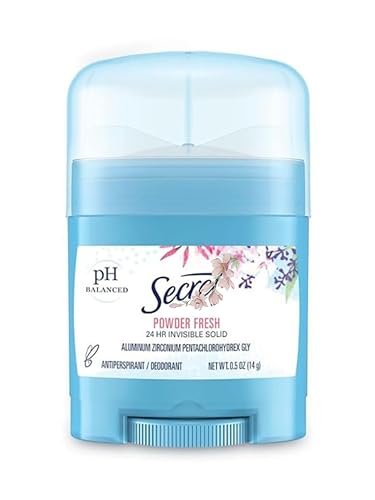 Secret Invisible Solid Antiperspirant & Deodorant Powder Fresh – 0,5 oz Reisegröße (3er-Pack) – Litezout