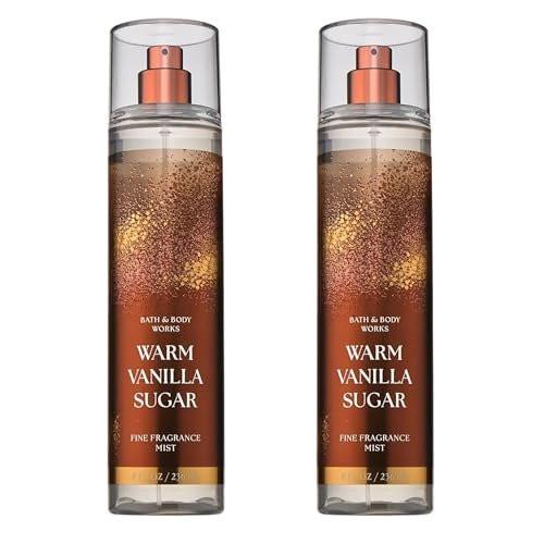 Bath & Body Works Warm Vanilla Sugar Fine Fragrance Mist 2er-Pack – Lang anhaltender Körperspray mit süßem Vanilleduft, 2 x 237 ml