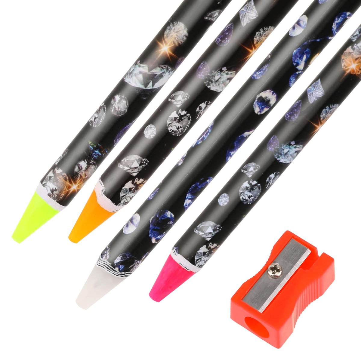 Hariendny 4-teiliges Rhinestone-Picker-Set mit Klebestift, Nagelpunkt-Stift, Dotting-Wachsstift, Edelstein-Aufnahmewerkzeug für Nagelkunst-DIY inkl. Bleistiftspitzer
