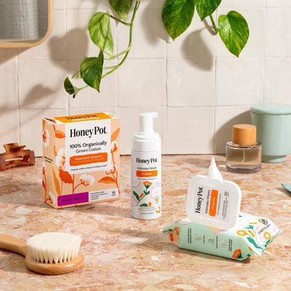 The Honey Pot Company - Präbiotische Intimwaschlotion - Kräuterinfusion - Für empfindliche Hauttypen - pH-ausgeglichene, pflanzliche Hygiene - 163 ml