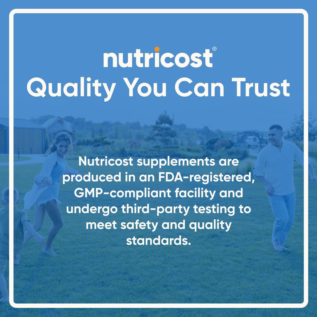 Nutricost Magnesium Glycinat Kapseln (180 Kapseln, 210 mg pro Portion) – Magnesiumglycinat für sanfte Aufnahme