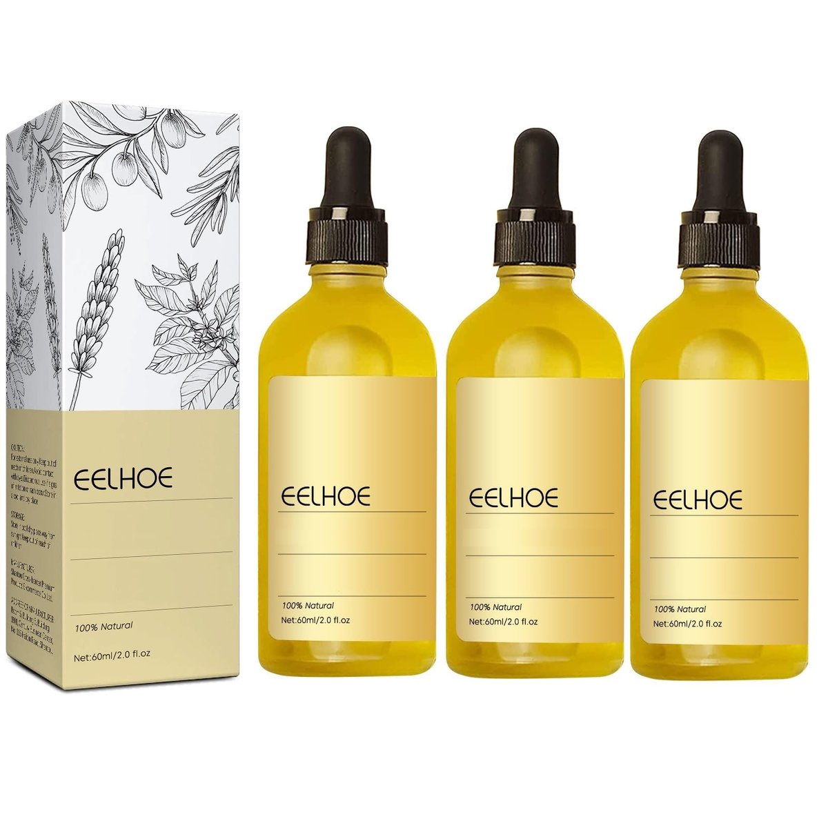 EELHOE Haarwuchsöl 180 ml – Rosmarinöl für trockenes & geschädigtes Haar, 3er-Pack