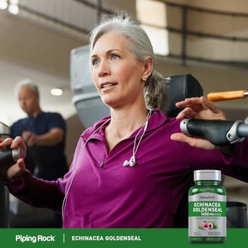 Piping Rock Echinacea Goldenseal Kapseln | 120 vegane Kapseln | Konzentrierter Extrakt | Non-GMO, glutenfrei