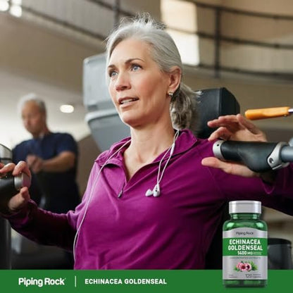 Piping Rock Echinacea Goldenseal Kapseln | 120 vegane Kapseln | Konzentrierter Extrakt | Non-GMO, glutenfrei