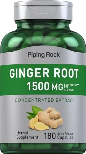 Piping Rock Ginger Root Extrakt Kapseln | 180 vegane Kapseln | Non-GMO & Glutenfrei