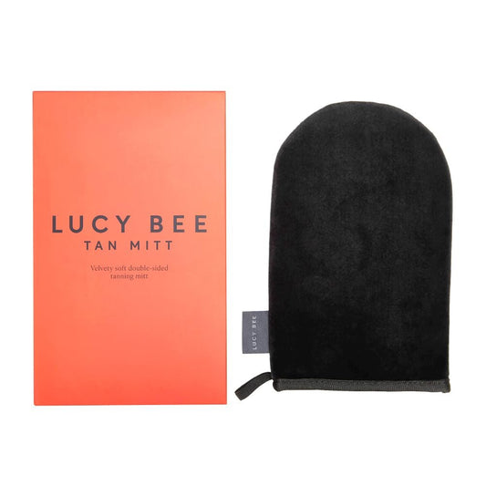 Lucy Bee Selbstbräunungs-Handschuh für Körperselbstbräuner – Premium, wiederverwendbar, doppelseitig, samtweich, streifenfrei, natürliche Bräune, fleckenfreie Hände, waschbarer schwarzer Handschuh in FSC-Kartonverpackung