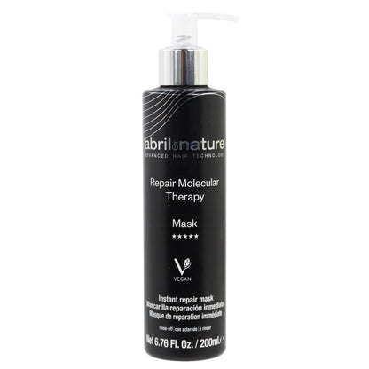 abril et nature - Professionelle Haarmaske Molecular Therapy - Für geschädigtes, überbehandeltes oder alterndes Haar - Repariert, regeneriert und füllt die Haarfaser - Nährend und feuchtigkeitsspendend - Vegan - 200 ml