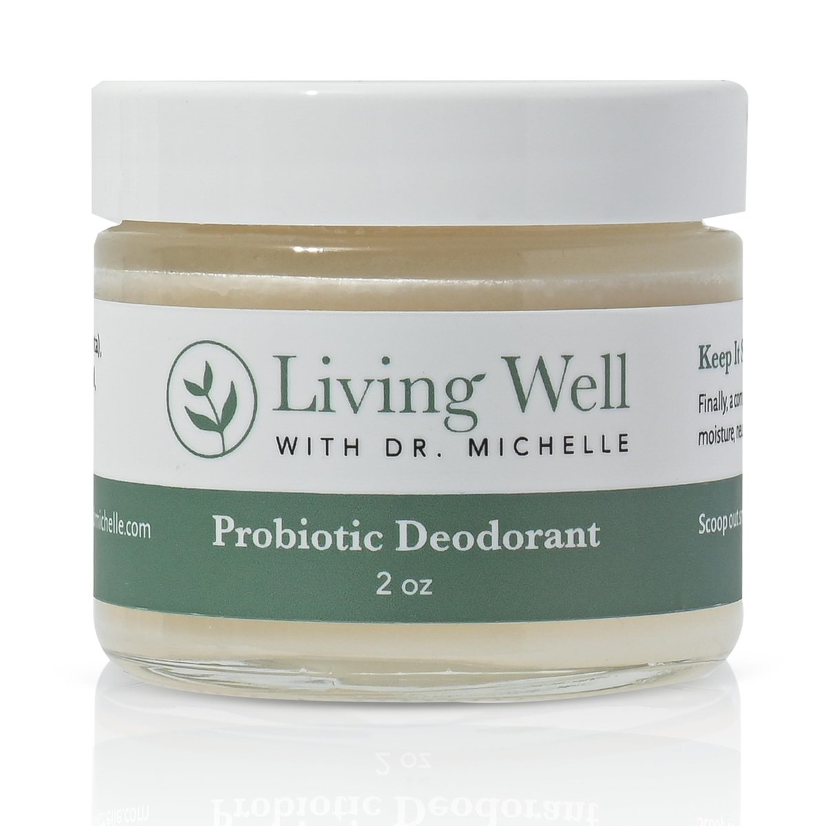 Living Well with Dr. Michelle Probiotische Ganzkörper-Deodorant-Creme | Ungeduftet, Aluminiumfrei & Parabenfrei | Natürliches Deodorant für empfindliche Haut, Achseln & mehr